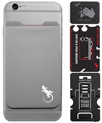 Gecko Travel Tech Cell Phone Card Wallet Stick on
