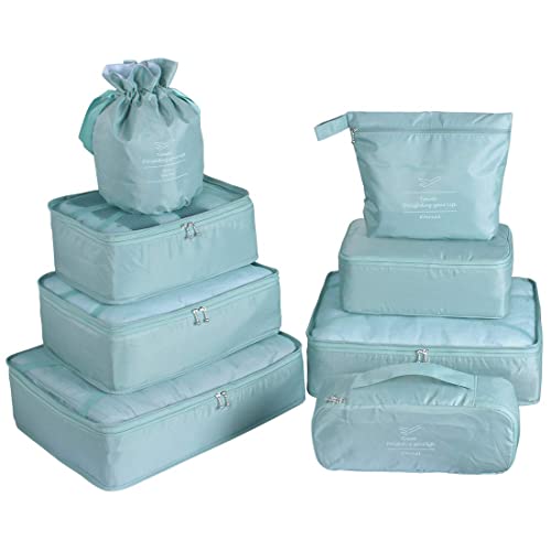 Travel Packing Cubes Set with Shoe Bag and Toiletry Bag