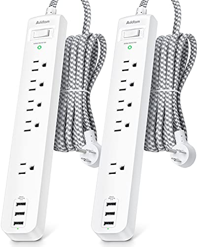 Versatile Power Strip Surge Protector with USB Charging Ports