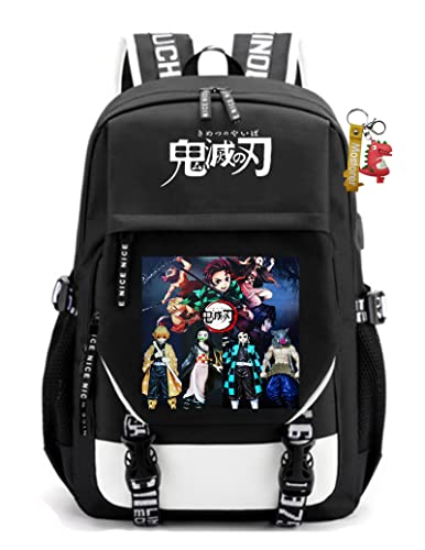 Anime Demon Backpack Bag with USB Charging Port