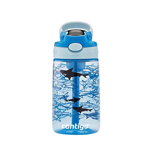 Kids Water Bottle with AUTOSPOUT Straw, 14 oz., Shark