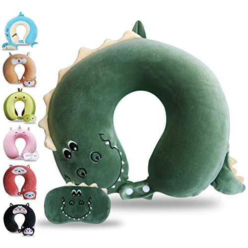 Cartoon Headrest & Neck Pillow for Kids - Dinosaur