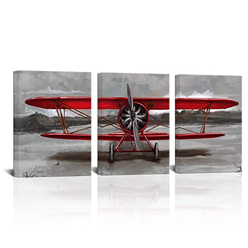 Vintage Airplane Canvas Wall Art