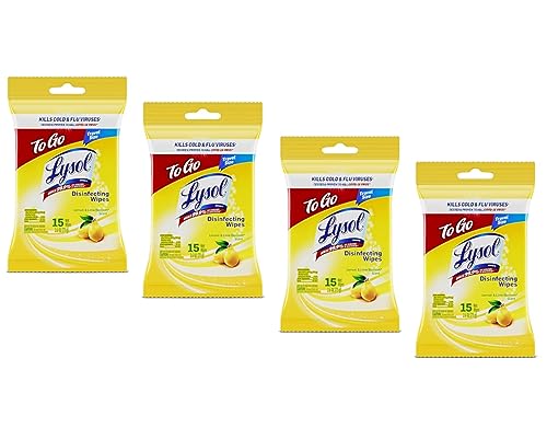 Lysol Lemon Scent Disinfecting Wipes (4 Pack)