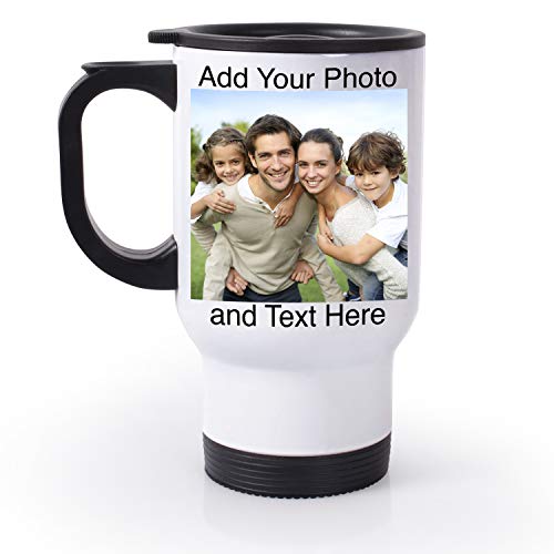 Custom Travel Mugs with Photo - Personalized Travel Coffee Mug with Lid