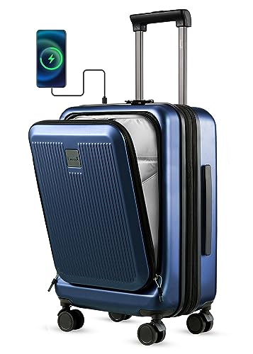 LUGGEX Carry-on Luggage with Pocket Compartment