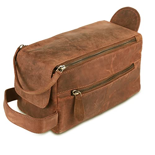 Durable Leather Toiletry Bag