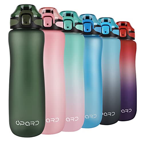 Opard Sports Water Bottle with Time Marker & Flip Top Lid