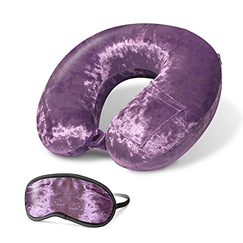 Cloudz Crushed Velvet Memory Foam Neck Pillow