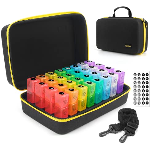 Bjabtan Monthly Pill Organizer with Travel Case