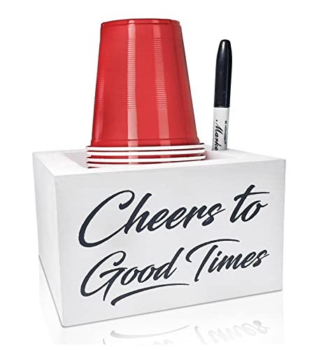 Party Cup Wooden Holder with Marker Slot