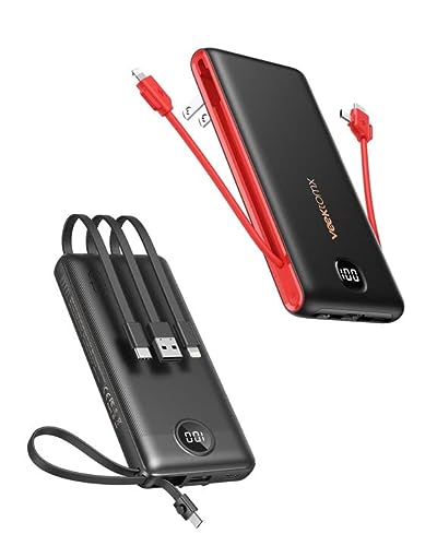 VEEKTOMX Power Bank with Built-in Cables