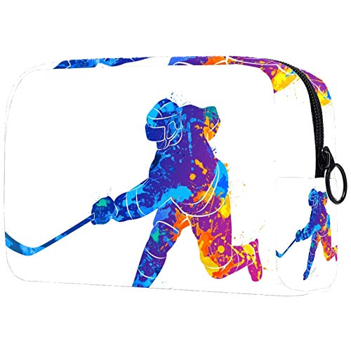 Portable Hockey Player Makeup Bag - Waterproof Travel Organizer for Women