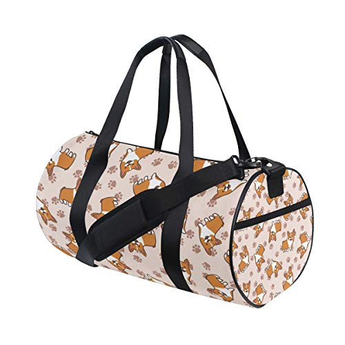 Cute Cartoon Corgi Dogs Duffel Bag for Gym and Travel