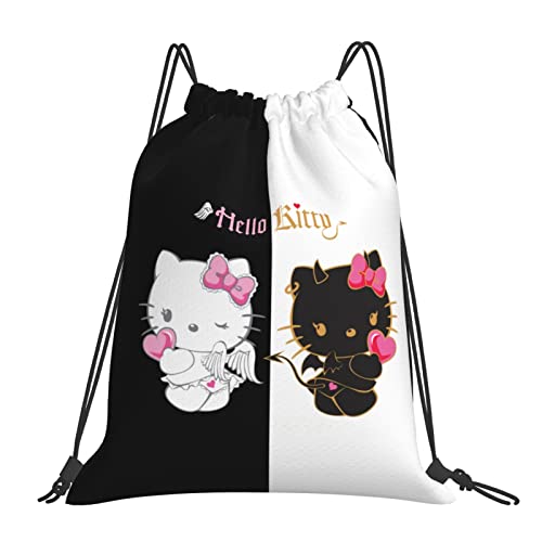 Hello Cat Drawstring Backpack for Women