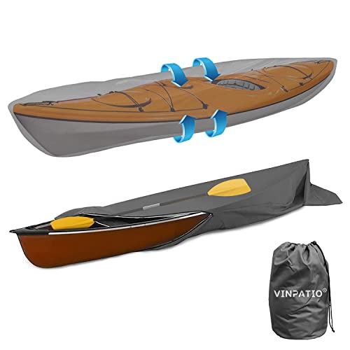 VINPATIO 600D Kayak Cover for Outdoor Storage, Grey