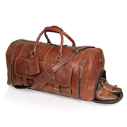 Leather Travel Bag Duffel Bag - Classic and Spacious