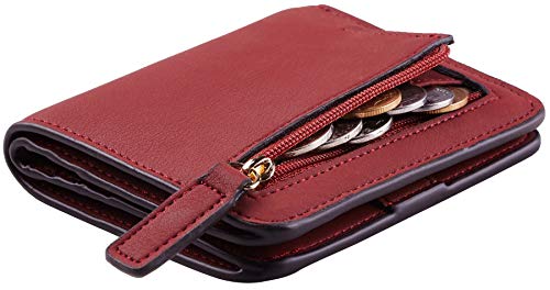 Toughergun Womens Compact Bifold RFID Blocking Leather Wallet