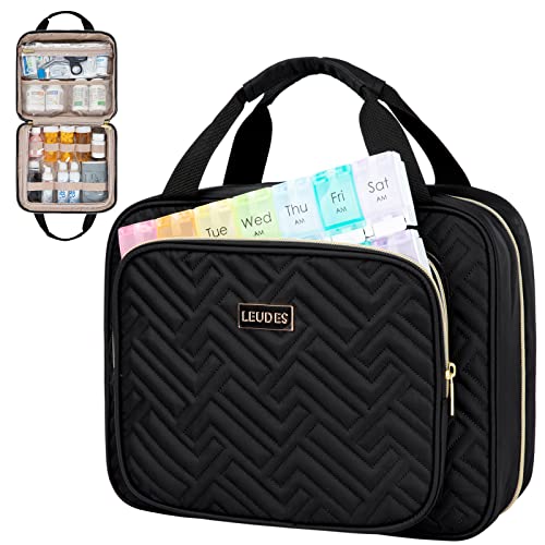 Leudes Travel Pill Bottle Organizer