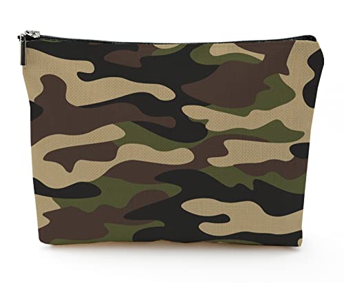 Stylish YUMQSEOS Makeup Bag for Women - Green Camouflage