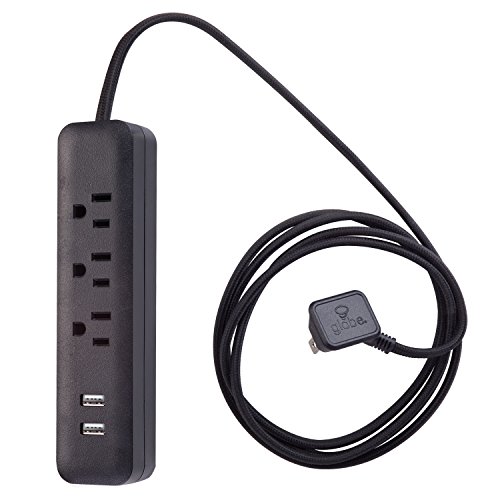 Designer Series 6ft 3-Outlet USB Surge Protector Power Strip