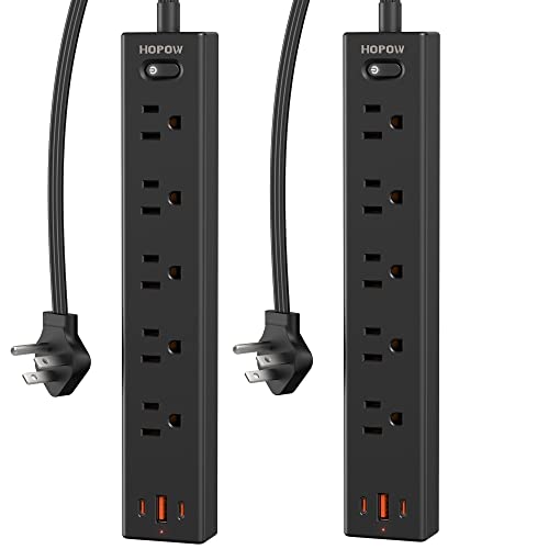 HOPOW Flat Plug Power Strip