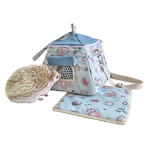 Flannel Hedgehog Carry Carrier Bag House