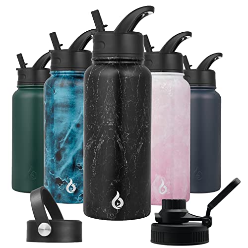 IRON FLASK Sports Water Bottle - 40 Oz, 3 Lids (Spout Lid), Leak Proof,  Vacuum Insulated Stainless Steel, Double Walled, Thermo Mug, Metal Canteen 40  Oz Midnight Black