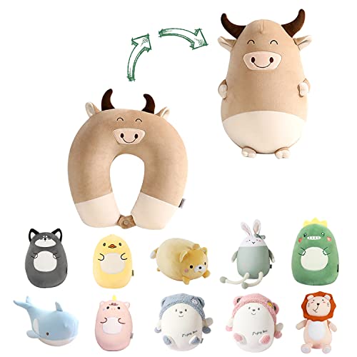 2-in-1 Travel Pillow for Kids - Cow