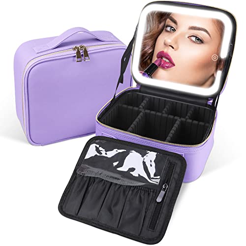 Holmes Travel Makeup Bag with Mirror and LED Lights