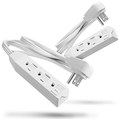 FosPower 3 Outlet Power Strip - 2 Pack