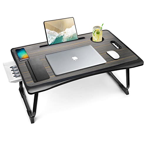 Amaredom Laptop Bed Desk Tray - Portable Lap Desk with Storage Drawer and Cup Holder