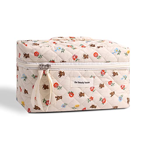 Dalulu Cotton Cute Makeup Bag – Stylish and Spacious Travel Cosmetic Bag