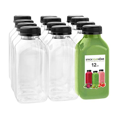 12 oz Juice Bottles with Caps (12 pack)
