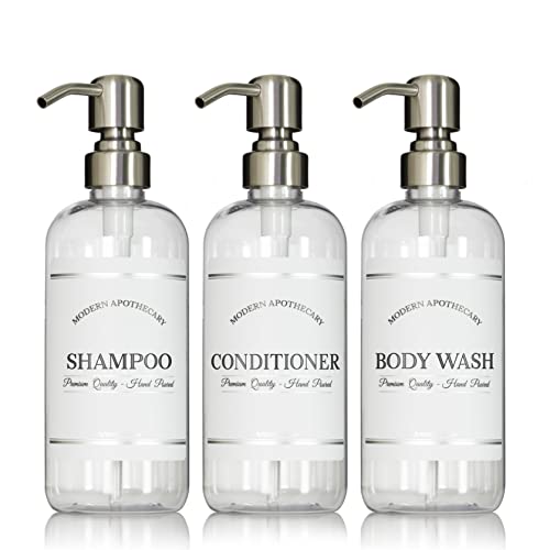 Clear Refillable Shampoo and Conditioner Bottles