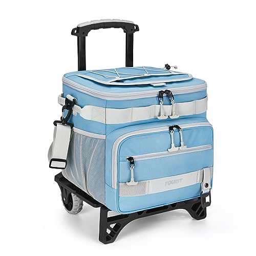 TOURIT Collapsible 48-Can Rolling Cooler with All-Terrain Cart