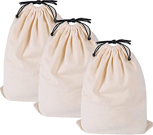 MISSLO Cotton Dust-proof Drawstring Storage Bags (Pack of 3)