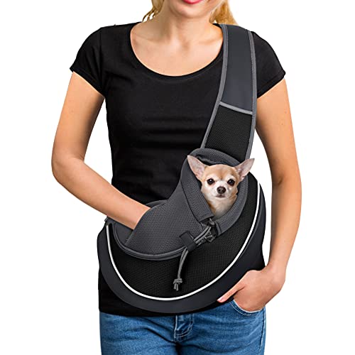YUDODO Dog Sling Carrier - Hand Free Adjustable Pet Bag