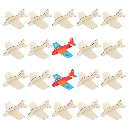 DAJAVE 20 Pack Wooden Model Airplane Kit: Fun and Creative Party Decorations