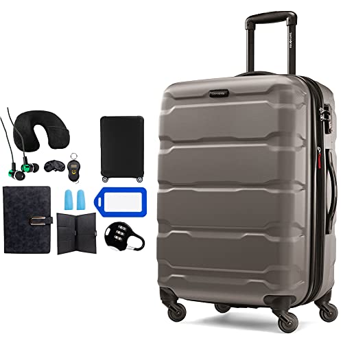 Samsonite Omni Hardside Luggage 24 inch Spinner Silver Bundle