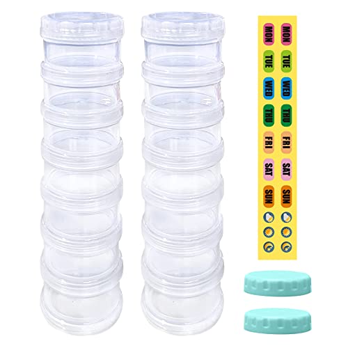 Stackable 7 Day Pill Organizer with Extra Lid