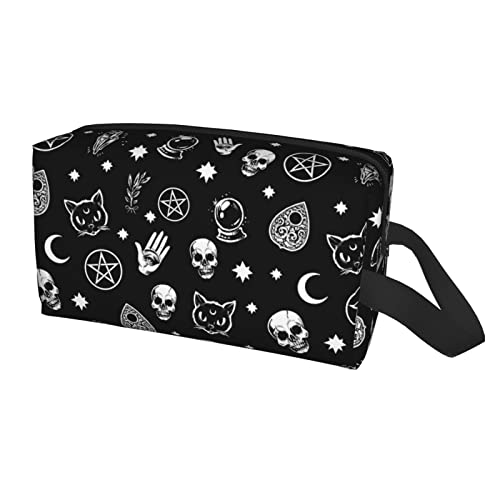CDIYN Halloween Skull Cat Moon Gothic Cosmetic Bags