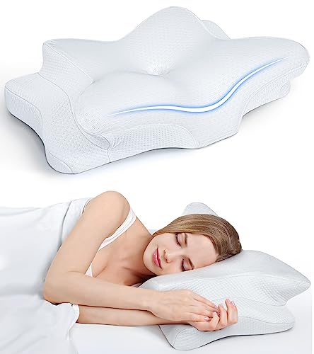 Osteo Cervical Pillow for Neck Pain Relief, Hollow Design Odorless Memory  Foam Pillows with Cooling Case, Adjustable Orthopedic Bed Pillow for  Sleeping, Contour Support for Side Back Stomach Sleepers  Queen(25.5*16.5*5.2/4.