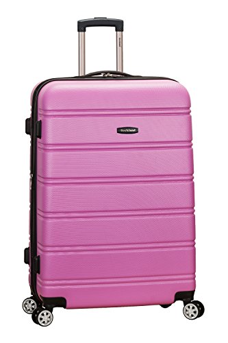 Rockland Melbourne Pink Spinner Wheel Luggage, Large 28-Inch