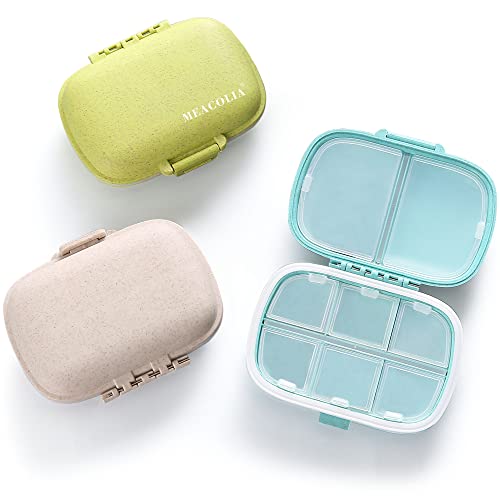 MEACOLIA 8 Compartments Travel Pill Organizer