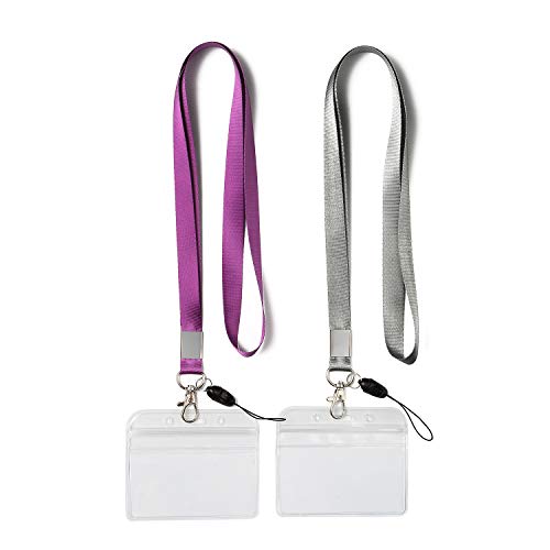 YOUOWO 2 Pack ID Badge Holders with Lanyards