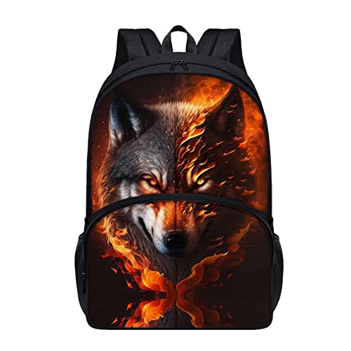 Cool Kids School Backpack with Wolf Design