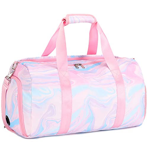 Girls Dance Duffle Bag with Shoe Compartment and Wet Pocket