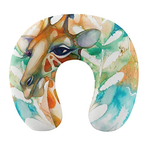 Watercolor Giraffe Neck Pillow