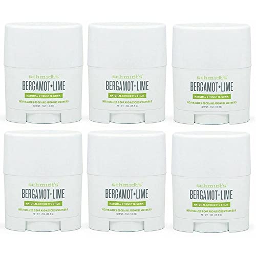 Schmidt's Natural Deodorant, Bergamot + Lime, Travel Size, 6-Pack